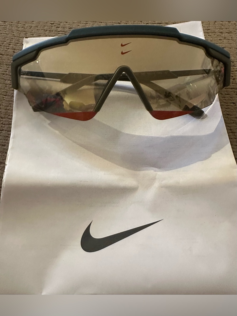 Nike Sunglasses Box Label with Black Text